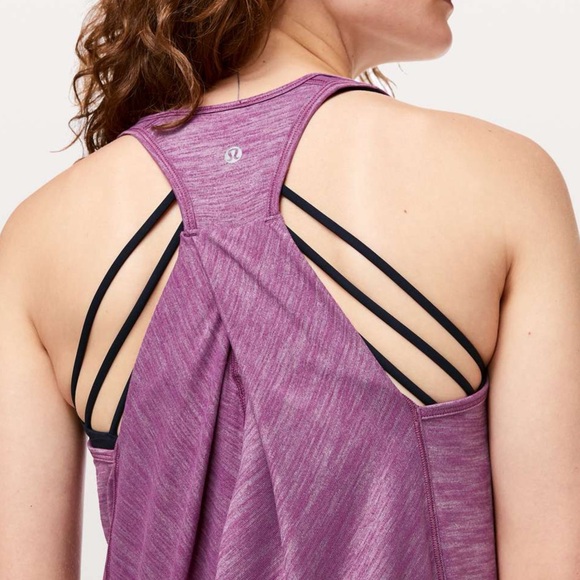 Lululemon Essential Tank Top SZ 6 Heathered Vintage Plum Womens Workout Gym Yoga - Picture 10 of 10